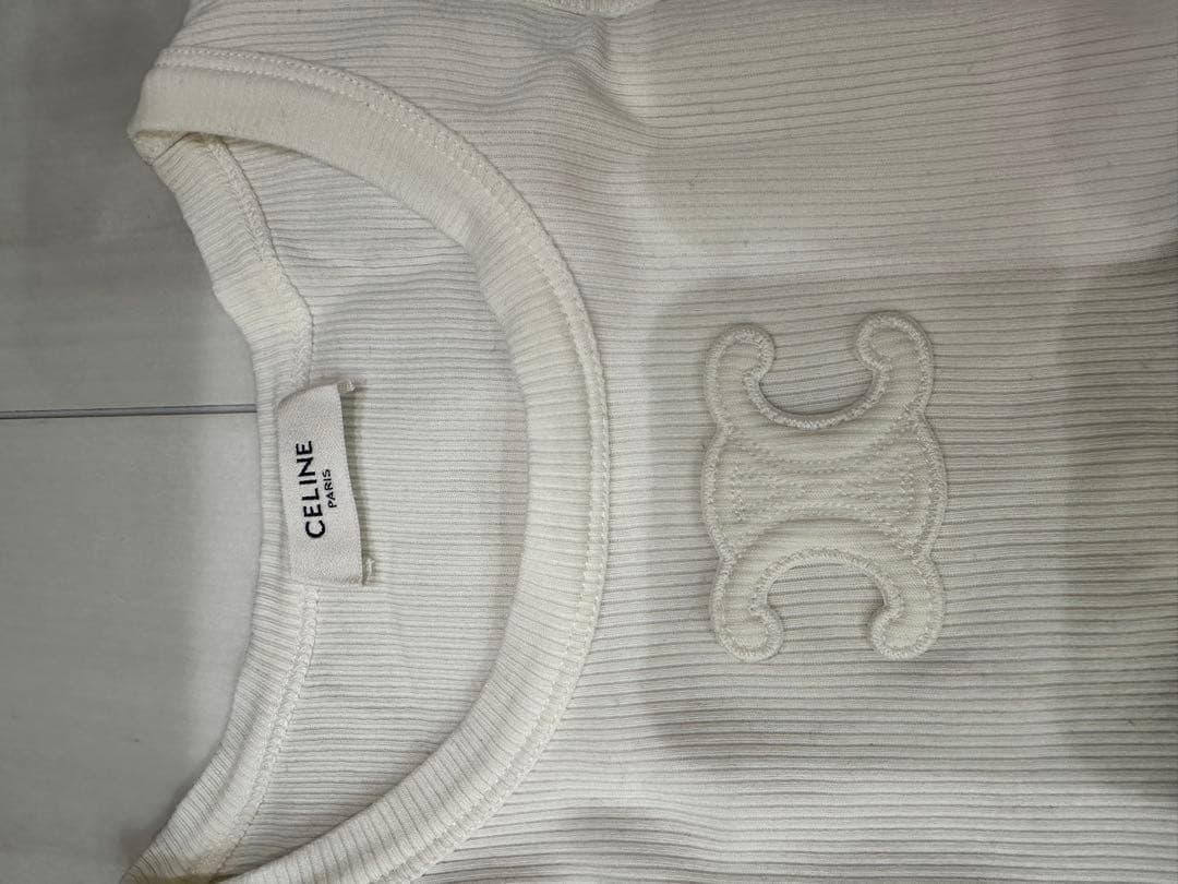 CELINE オフホワイト タンクトップ　セリーヌ