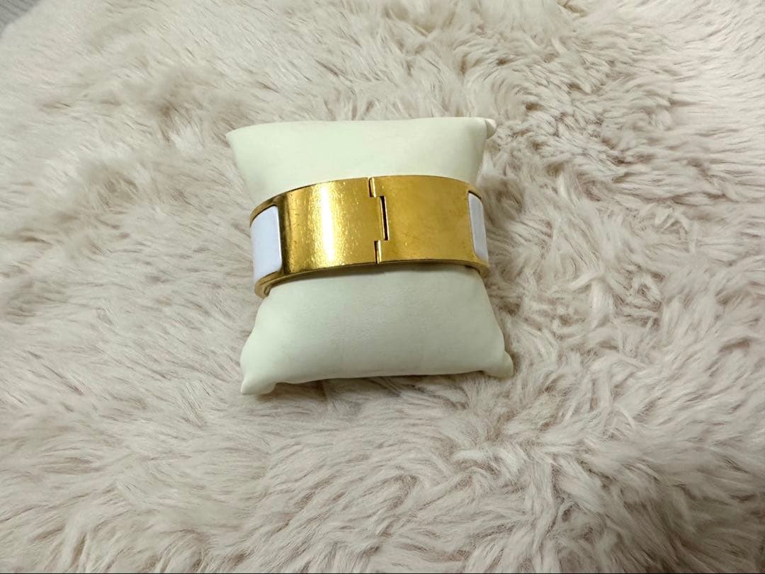 HERMES ゴールド バングル H型デザイン