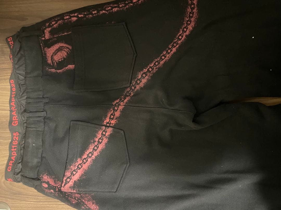 GRANCY ラインストーン デザイン レイヤード スウェット パンツ L