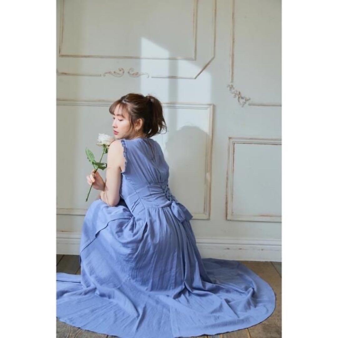 Back Lace-Up Cotton Long Dress【Sサイズ】