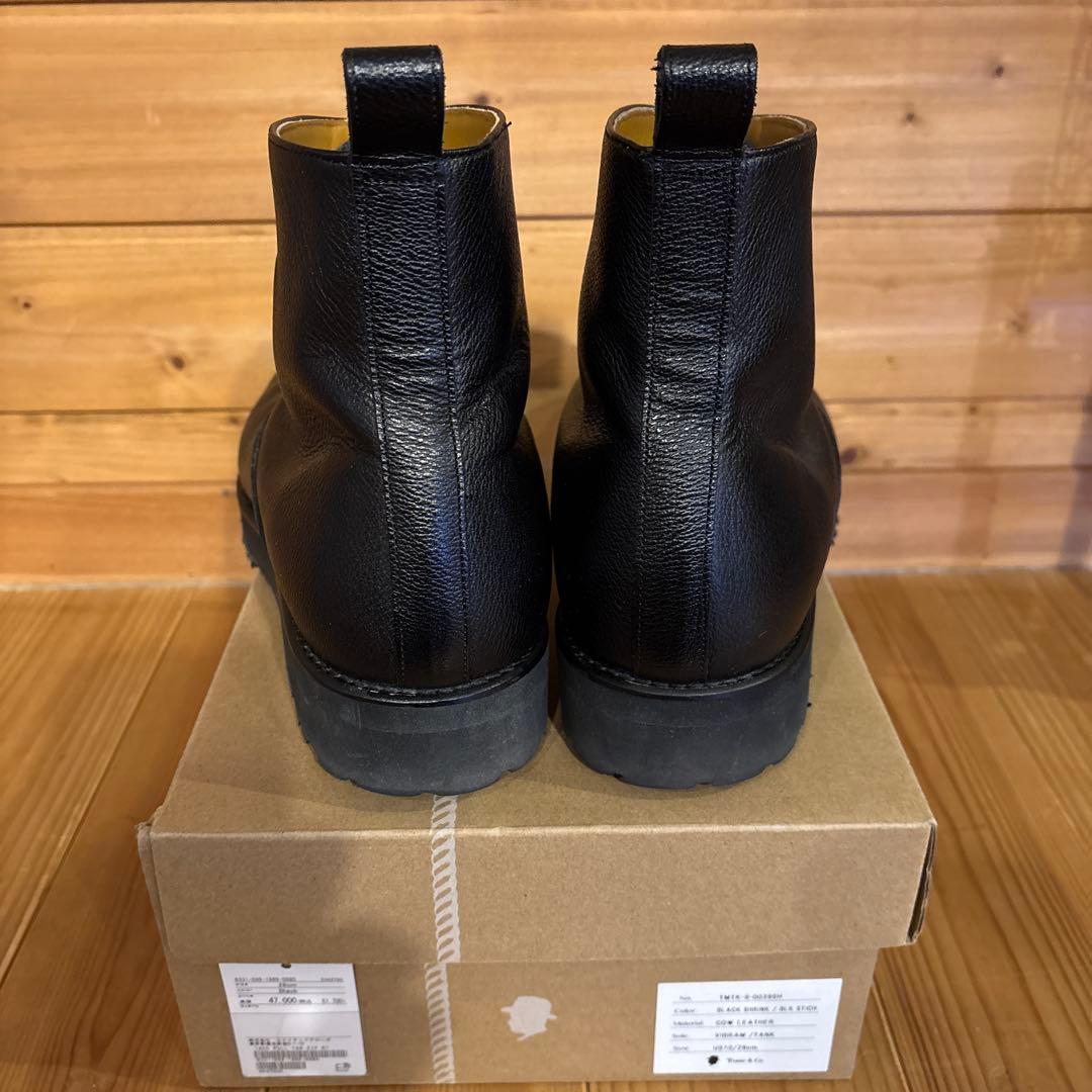 Tomo&Co COW LEATHER BOOTS BLK28 美品