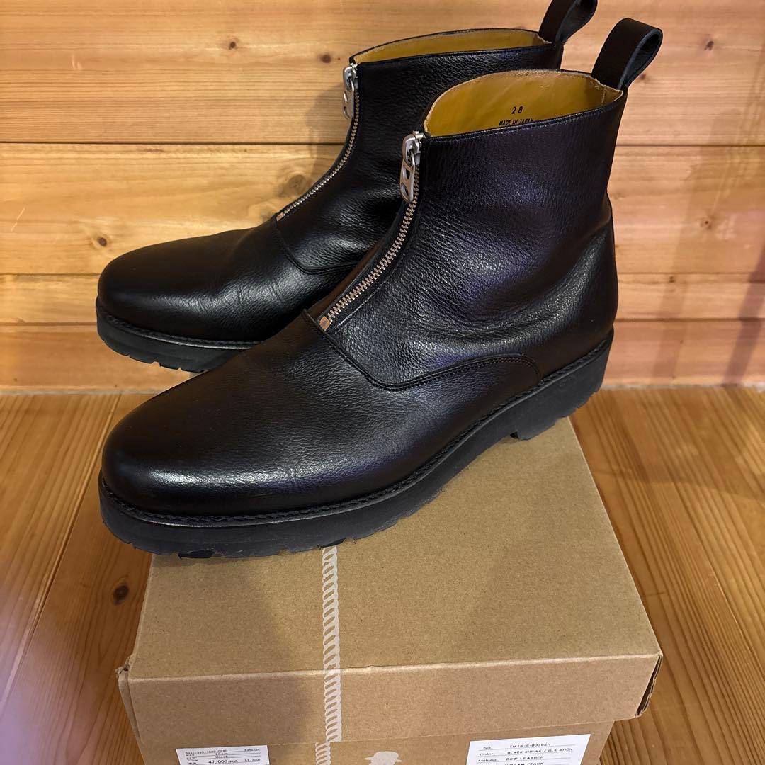 Tomo&Co COW LEATHER BOOTS BLK28 美品