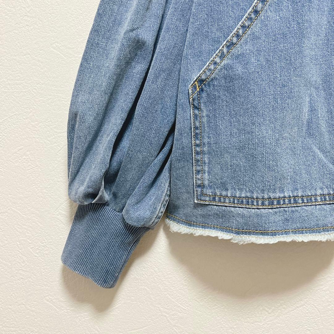 【ビアズリー】FRIPIER パフ袖カバーオールデニムジャケット/良品