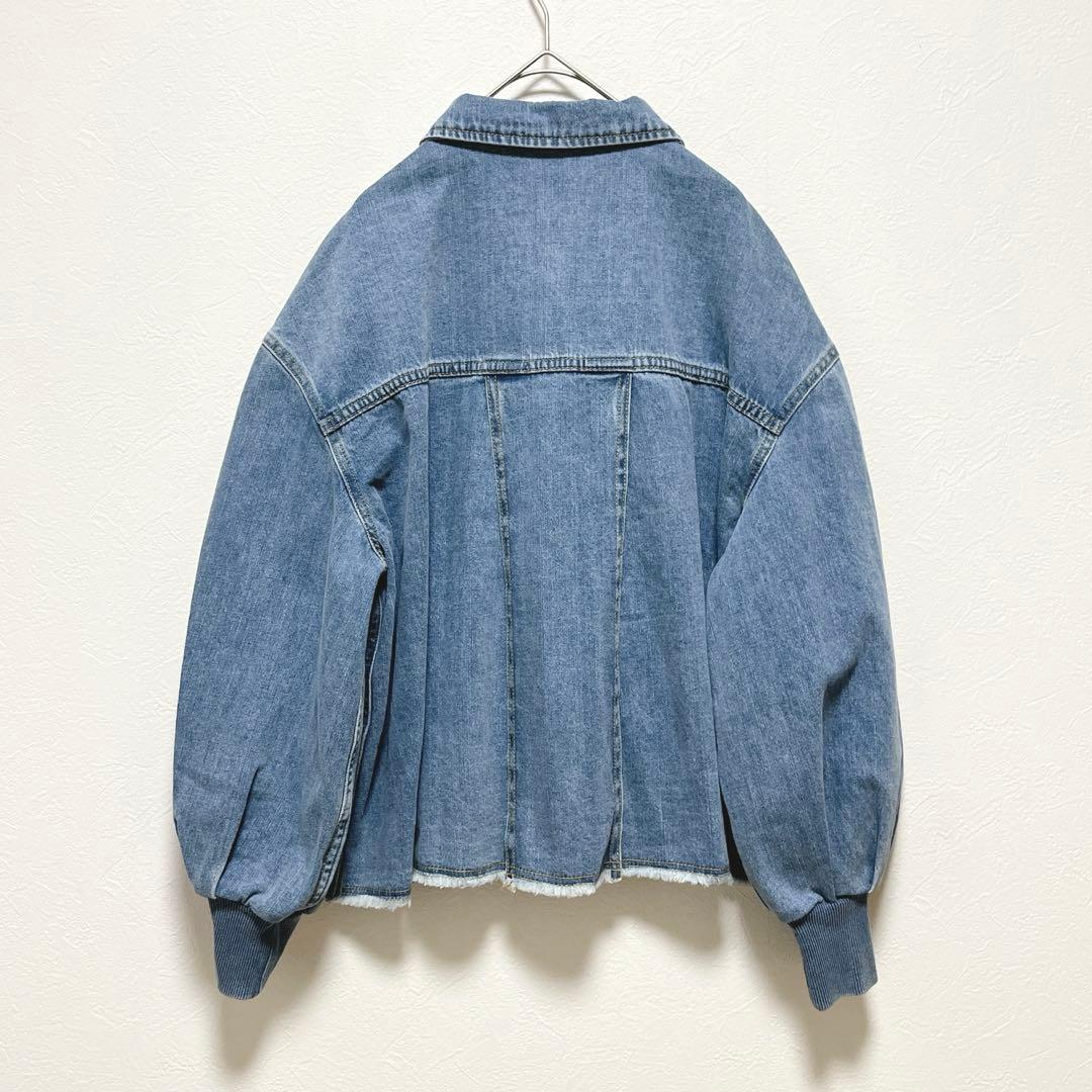 【ビアズリー】FRIPIER パフ袖カバーオールデニムジャケット/良品