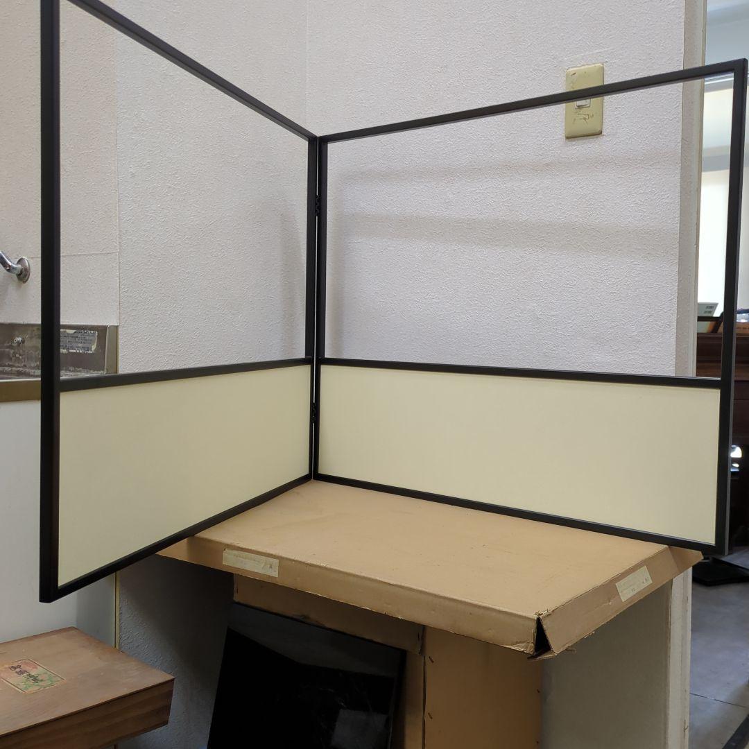 風炉先屏風　両面開き　茶道具　間仕切り　屏風　衝立　木製　美品