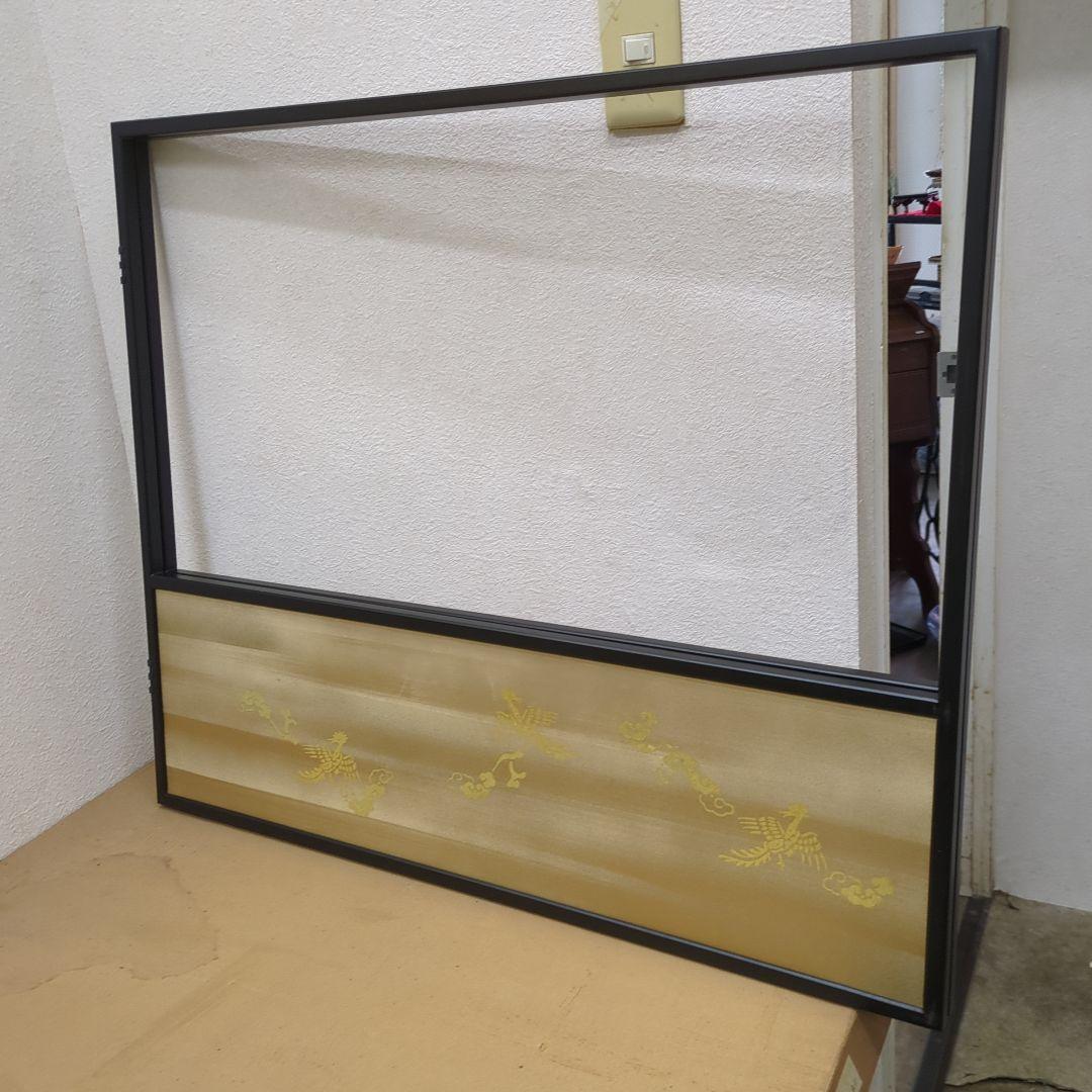 風炉先屏風　両面開き　茶道具　間仕切り　屏風　衝立　木製　美品