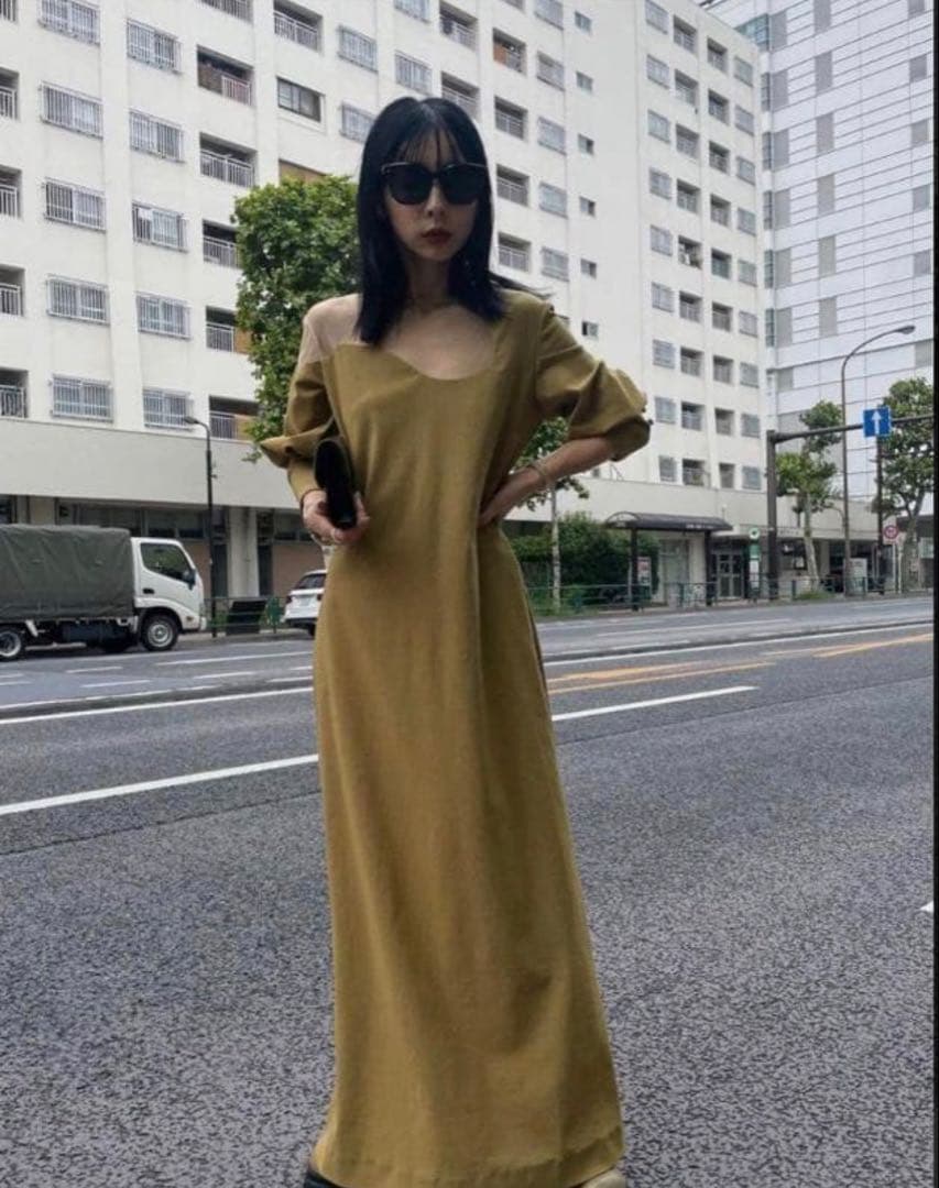 【最終値下げ】ameri LAKECURVE TRICOT RIB DRESS