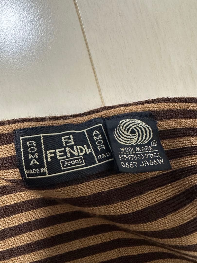 FENDI ウールマフラー ブラウン ベージュ