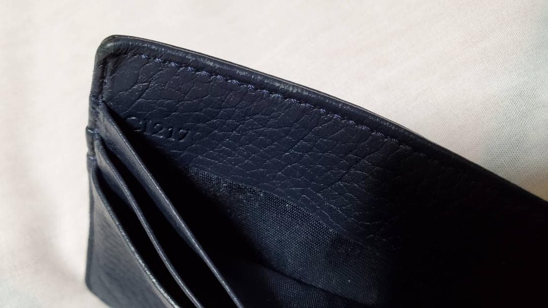 正規 モンブラン レザーマネークリップ紺 財布 ペーパーウォレット カードケース