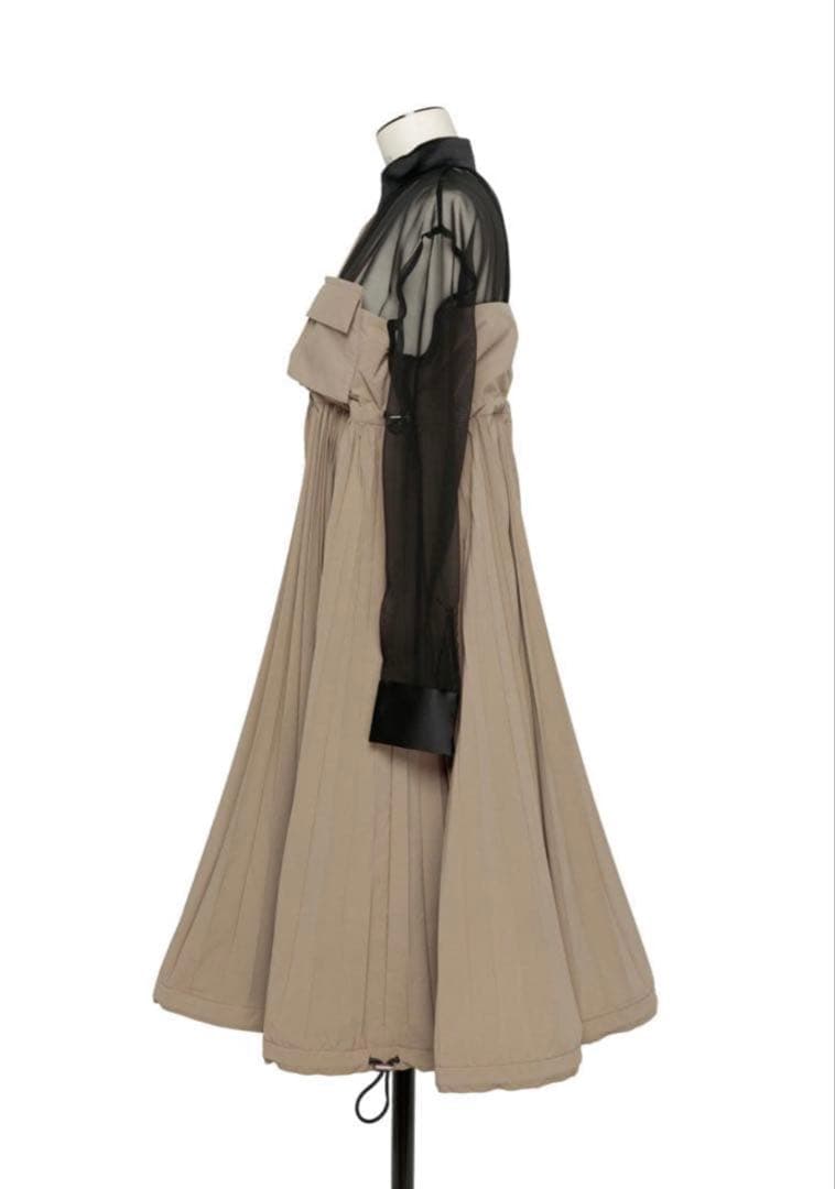 ワンピース Sacai 23aw Mixed Media Long Sleeve Dress