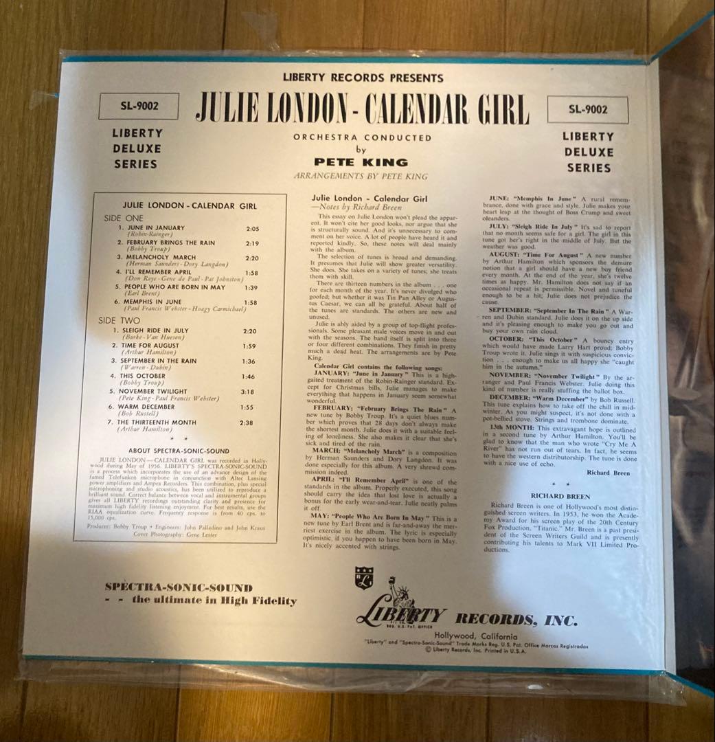 稀少USオリジナルCalendar Girl Julie Londonレコード