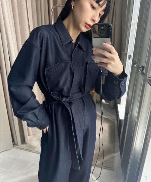 サロペット・オーバーオール・オールインワン ameri vintage SHINY DENIM LIKE ROMPERS