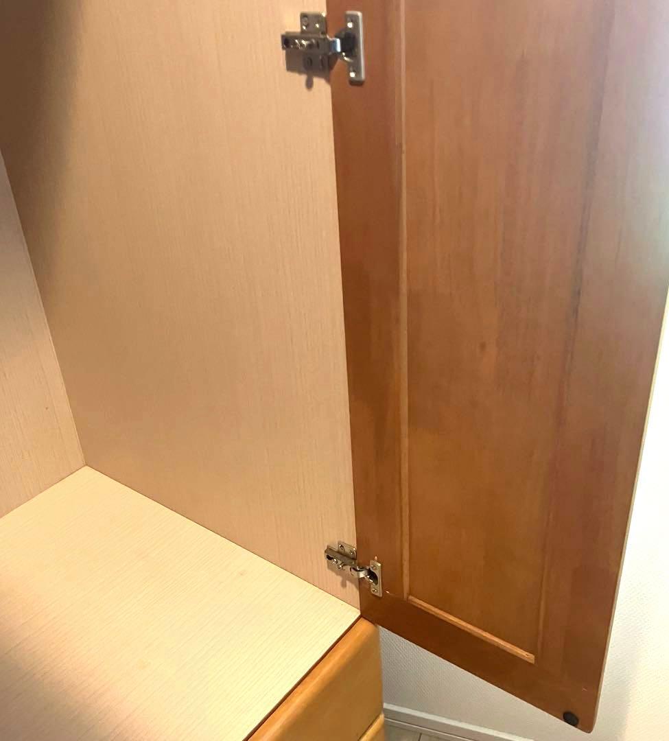 【値下げ】ナチュラルウッド 2ドア衣装ダンス ミラー　3引出し付き　木製　温かみ