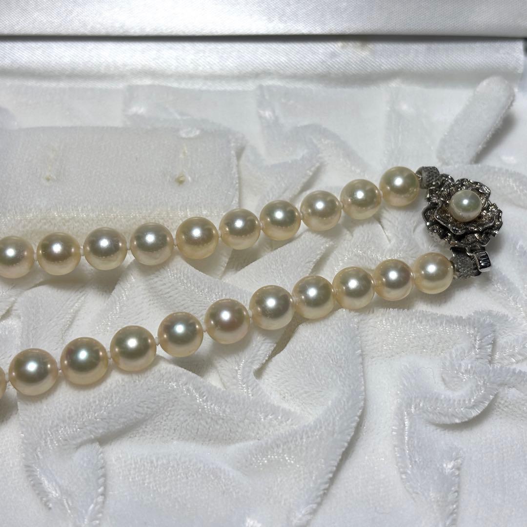 【テリ強】あこや真珠 7.0-7.5mm 46cm 34.1g ネックレス