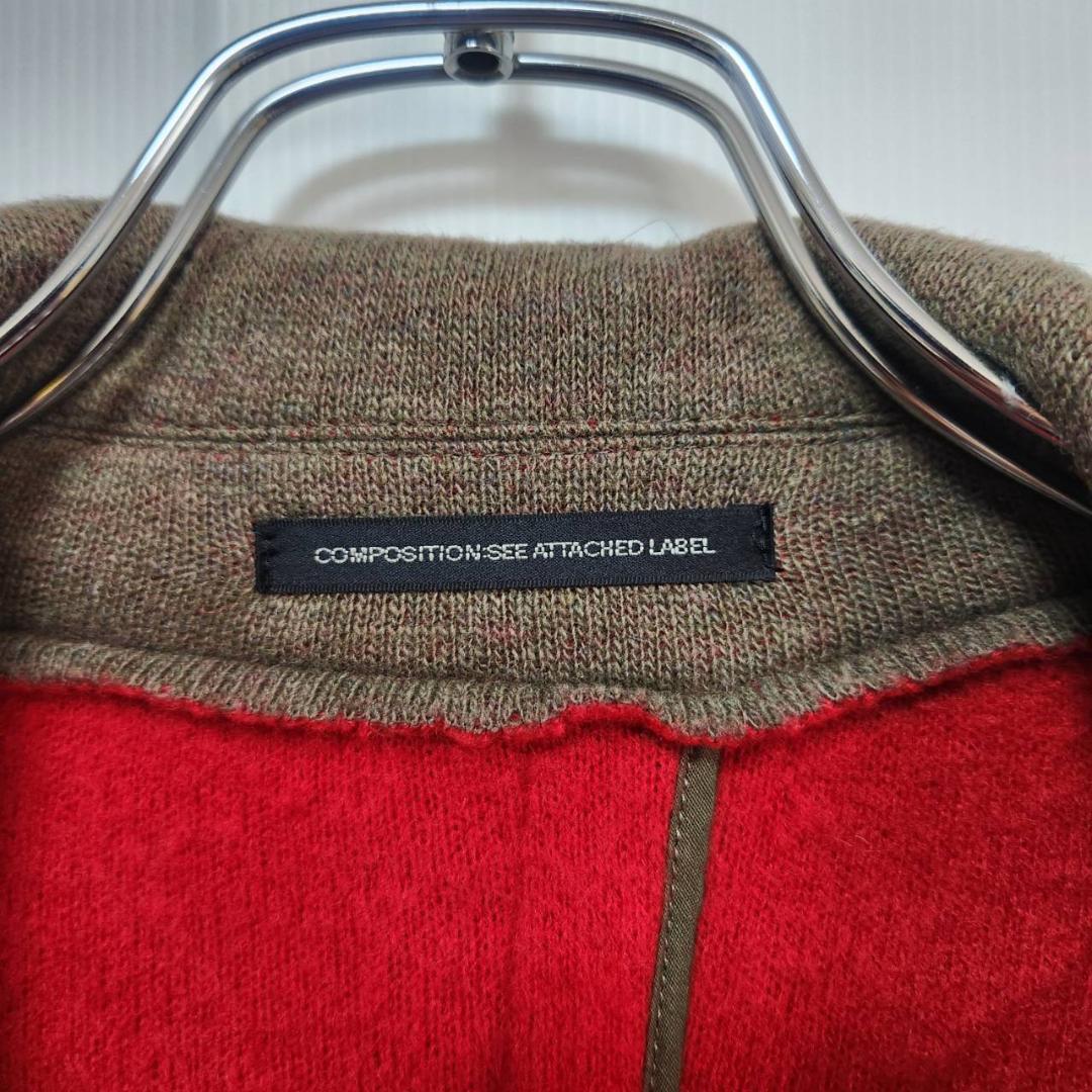 ワイズ Y's バイカラー断ち切りニットコート カーキ ロングコート L