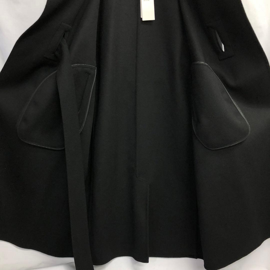 41】新品 UNIQLO +J カシミヤブレンドラップロングコート ブラック S