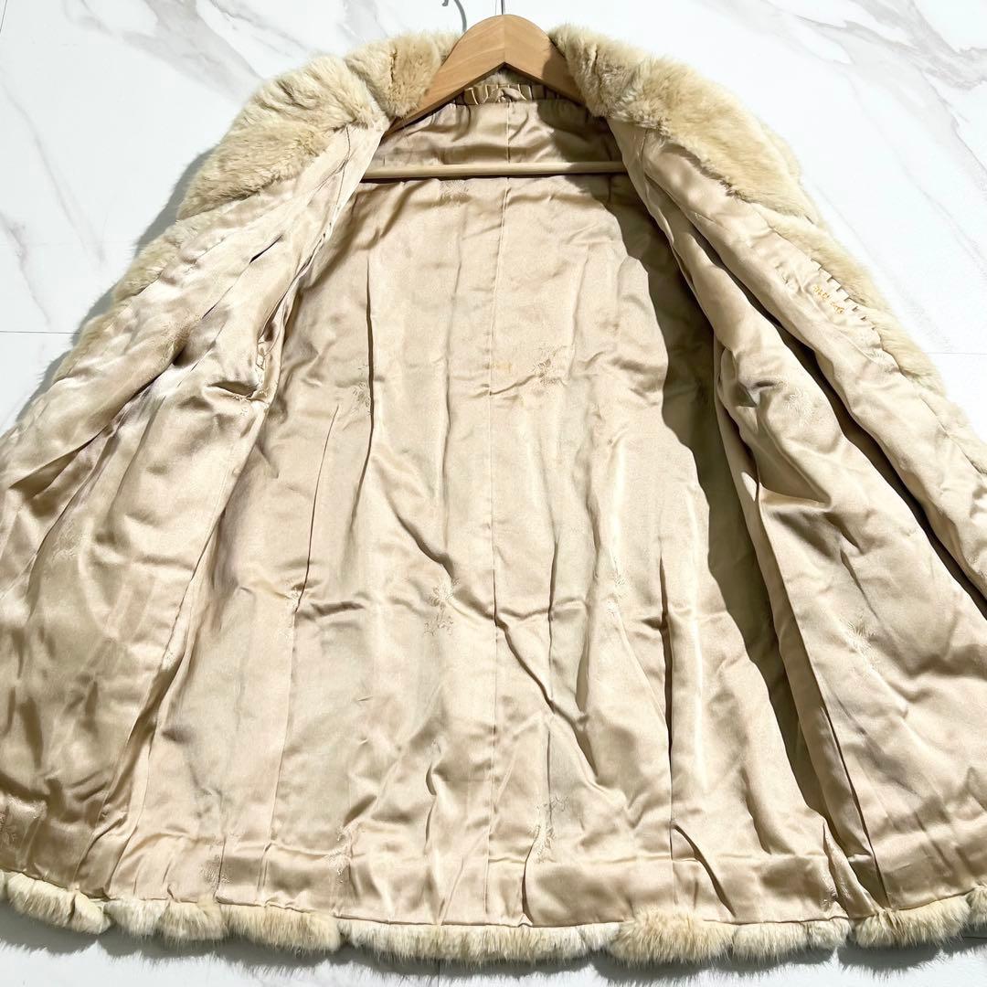 希少✨ パールミンク ファーコート ハーフ丈 ストリングコード L相当 本毛皮