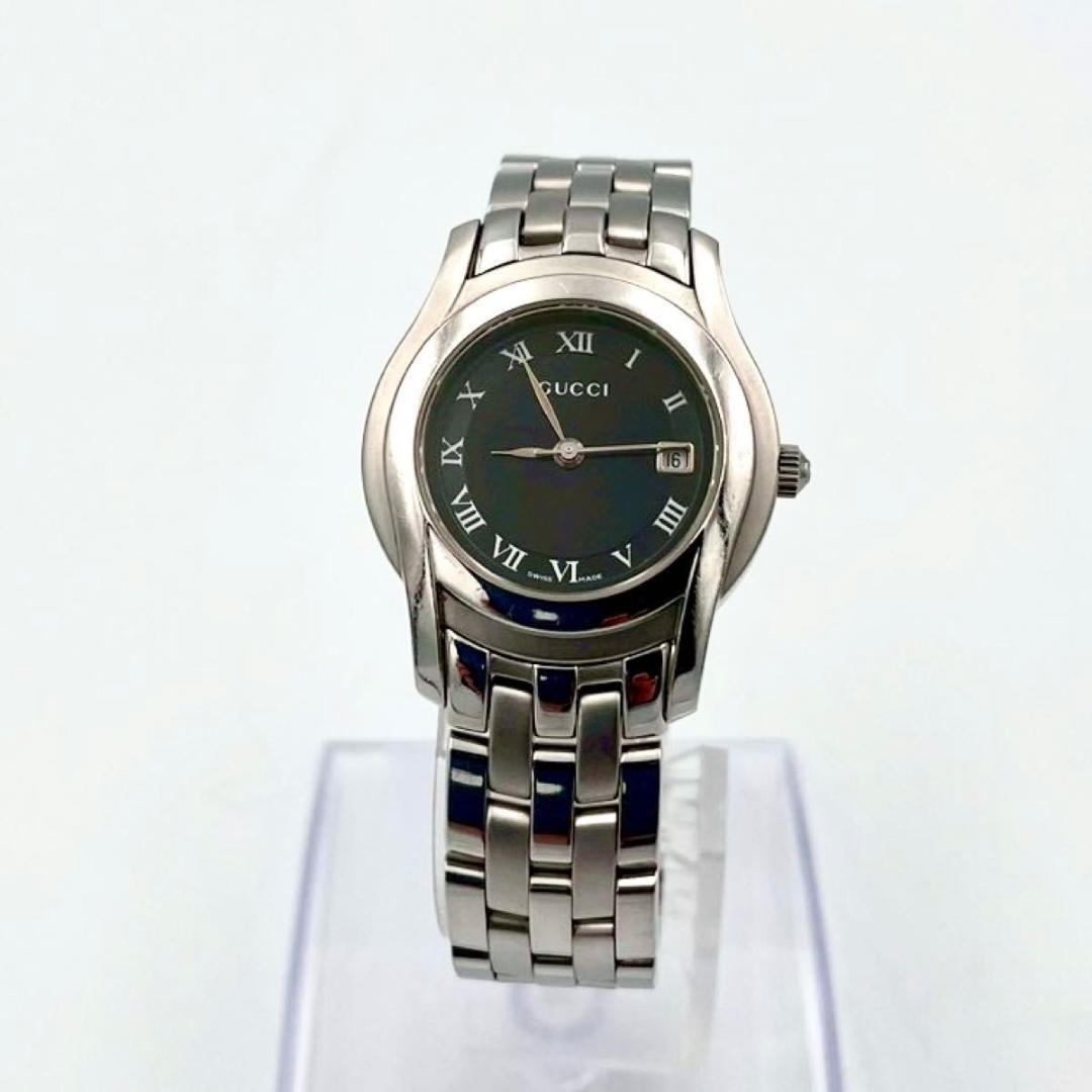 402 美品 グッチ 5500L 腕時計 デイト クォーツ ラウンド 稼働