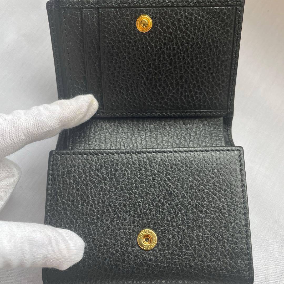 GUCCI ブラックレザー 三つ折り財布