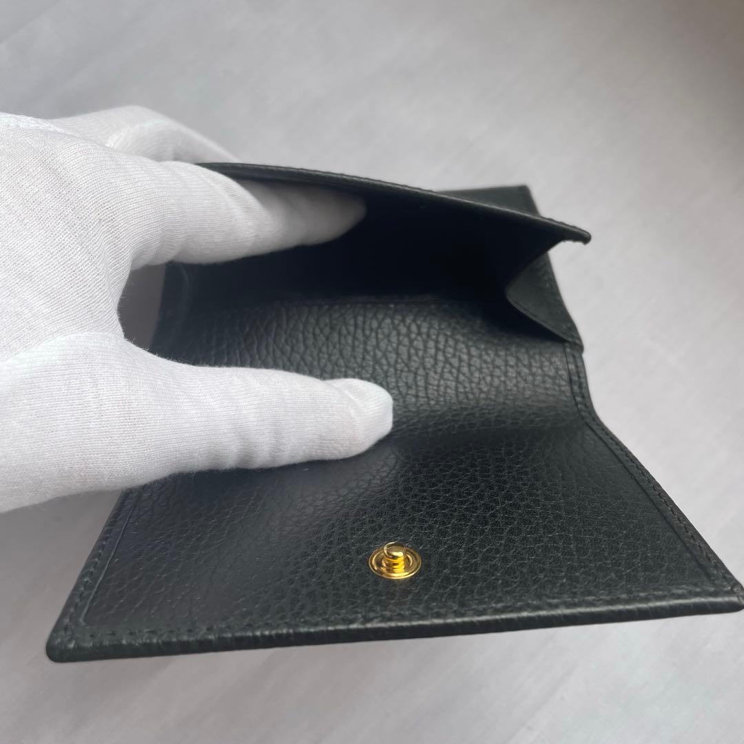 GUCCI ブラックレザー 三つ折り財布