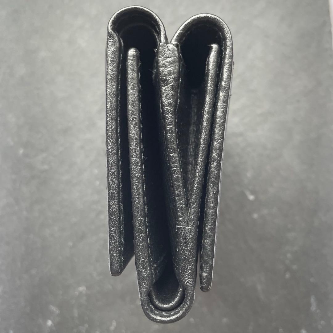 GUCCI ブラックレザー 三つ折り財布