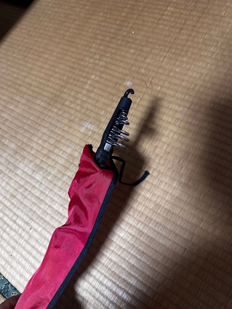 鮎竿 スパイラルガイド 黒赤ストライプ