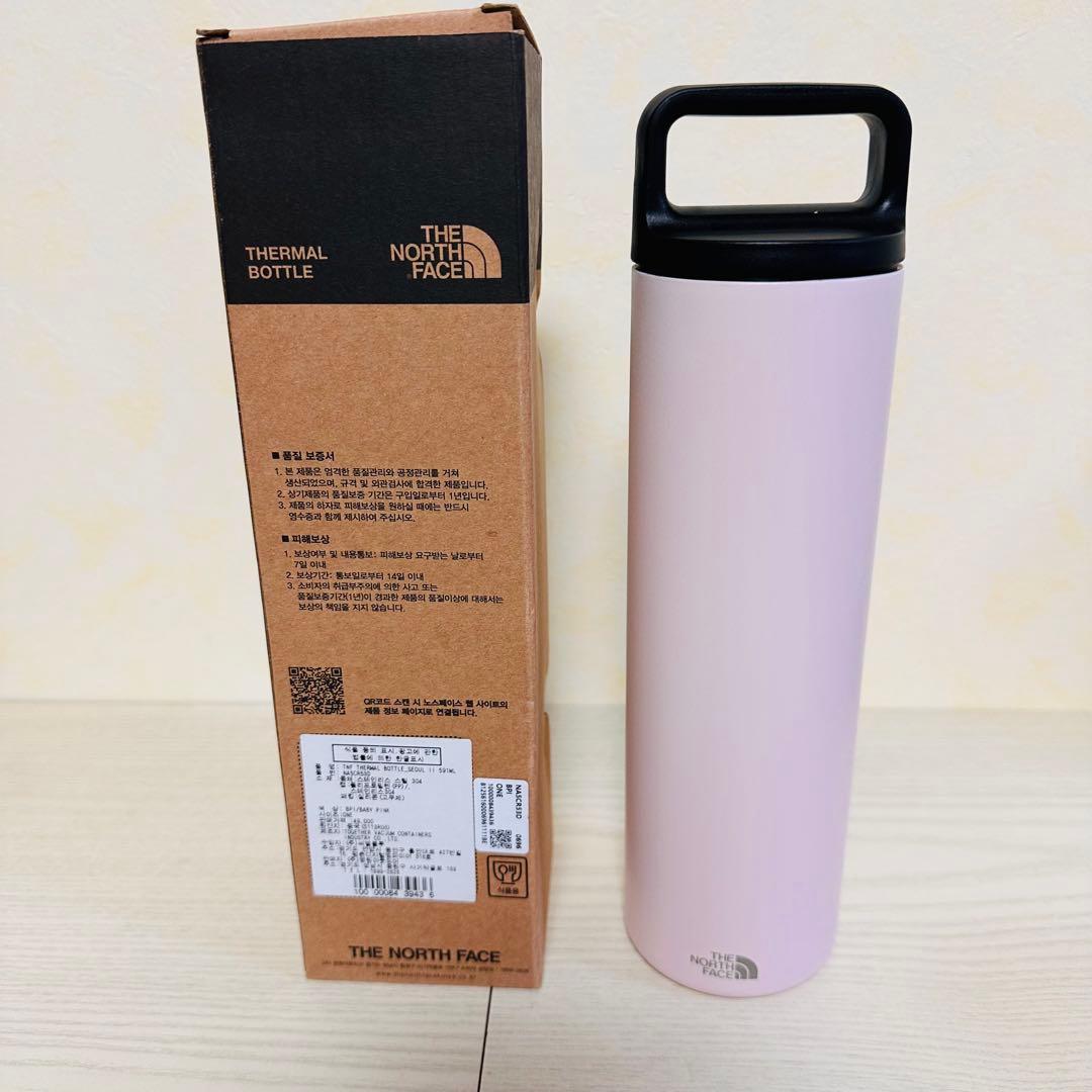 【新品・韓国限定】ノースフェイス 水筒 ベビーピンク　ブラック　591ml