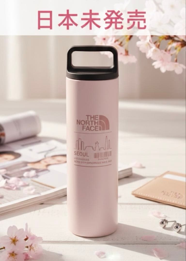 【新品・韓国限定】ノースフェイス 水筒 ベビーピンク　ブラック　591ml