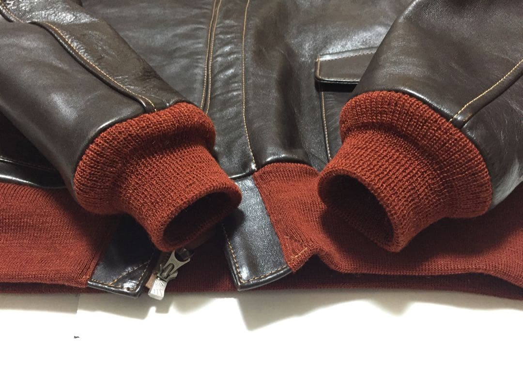 未使用級THE FEW A-2　ホース ROUGH WEARツインラベル　赤リブ