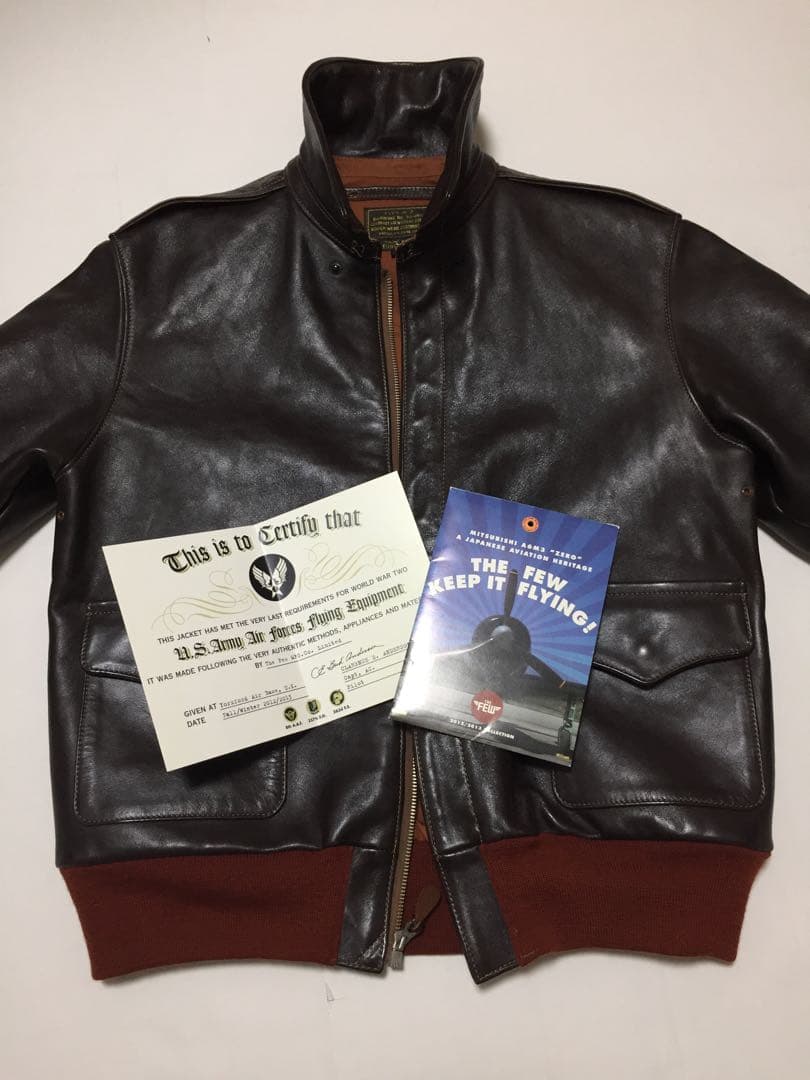 未使用級THE FEW A-2　ホース ROUGH WEARツインラベル　赤リブ