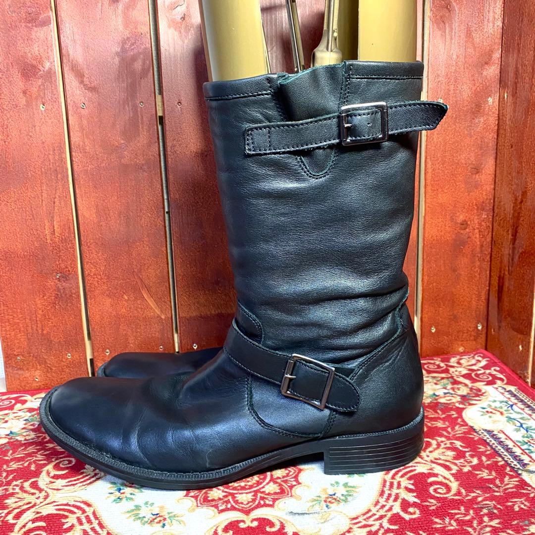 Hawkins エンジニアブーツ　9H ブラック　レザー　ベルト