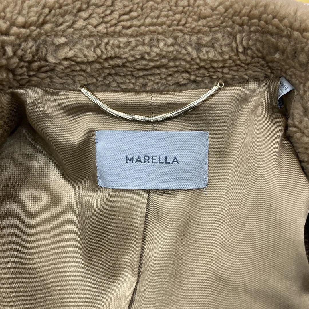 MARELLA ベージュ ボア ダブルブレスト ベスト コート MAX MARA