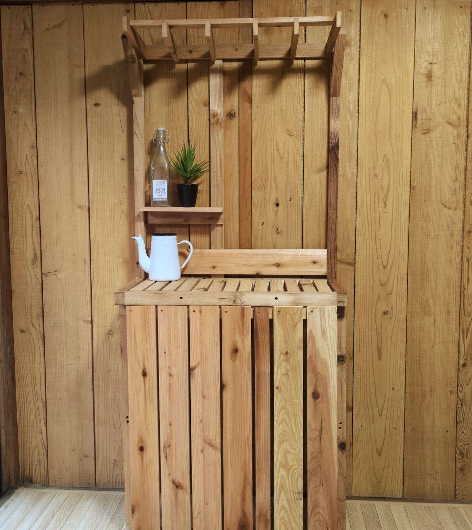 作業台　ディスプレイ　パーゴラ　裏庭bar風　ハンドメイド　ガーデン雑貨