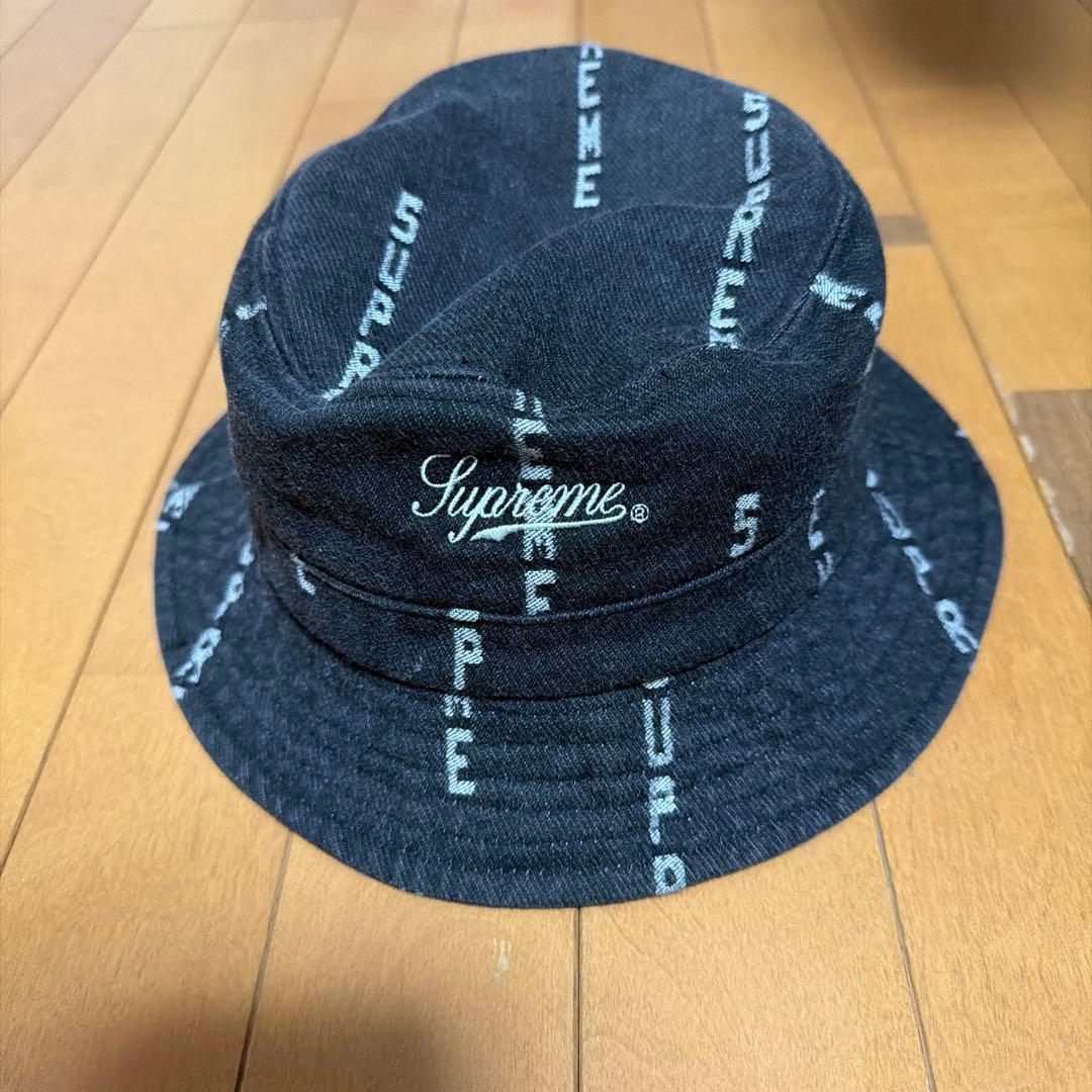 帽子 supreme Stripe Jacquard Denim Crusher