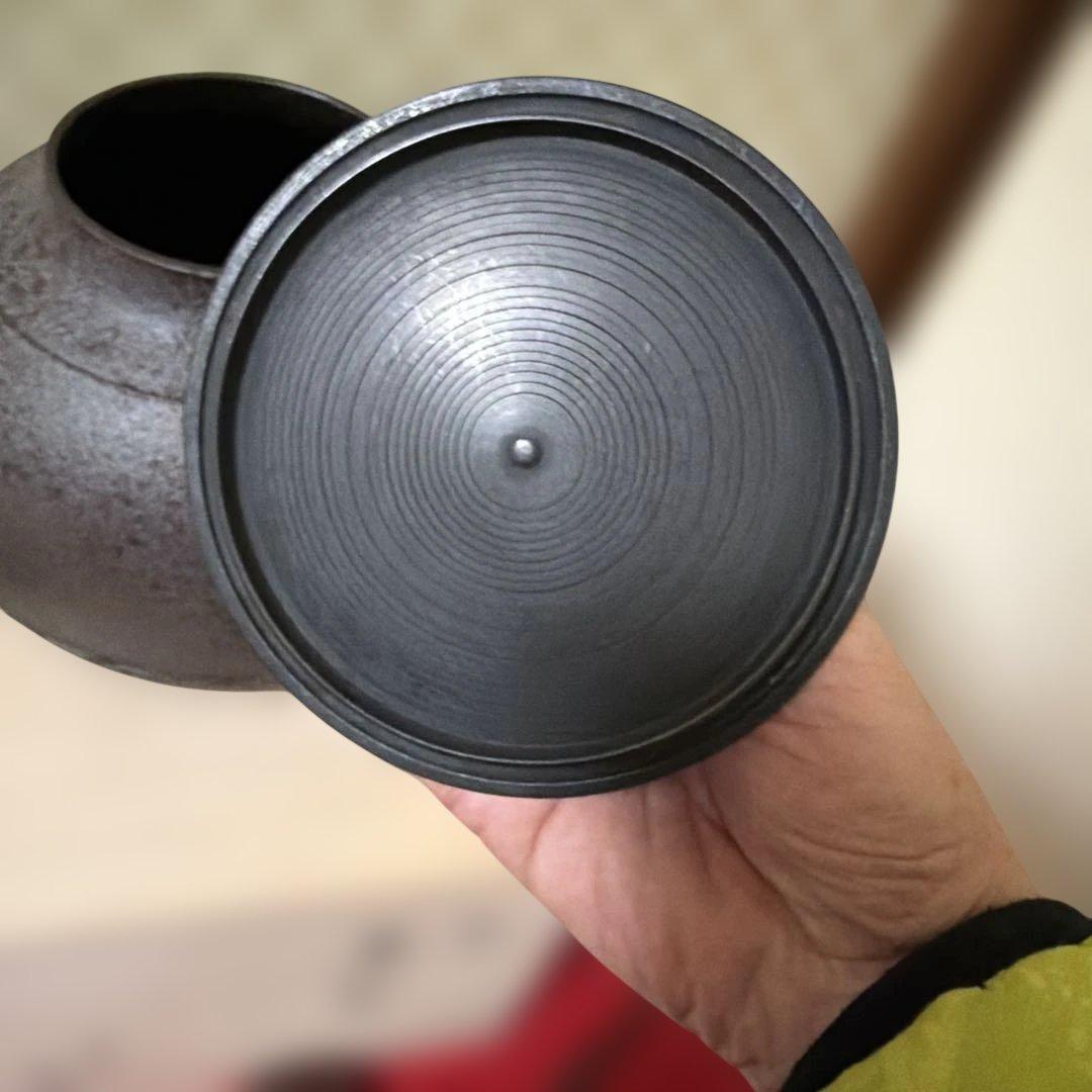 初だし品　　茶釜　真形釜　人間国宝　釜師　高橋敬典　銅蓋　共箱　茶道具
