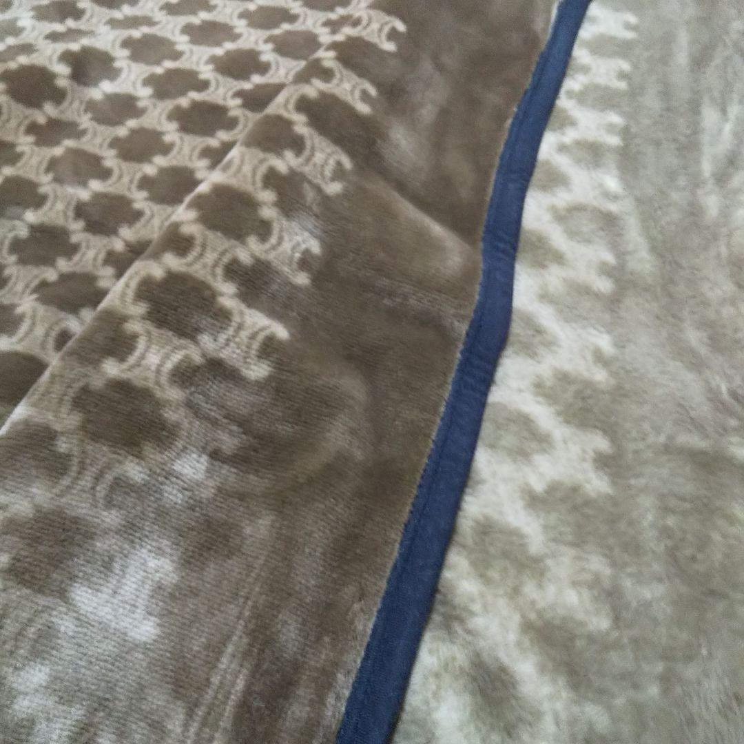 セリーヌ毛布ハーフケットマカダム柄ブラウン未使用品