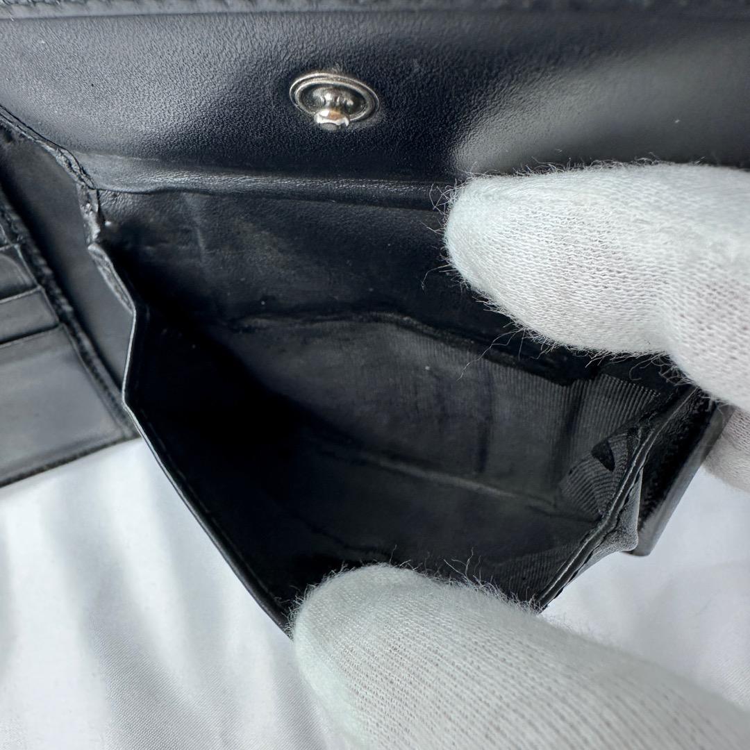 GUCCI グッチ 折り財布 ウルフ GGスプリーム ブラック レザー