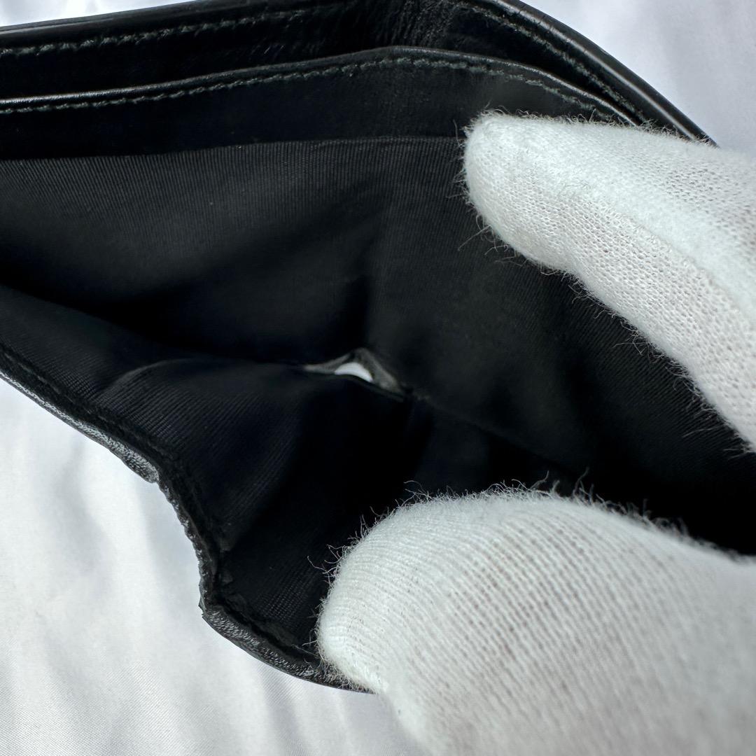 GUCCI グッチ 折り財布 ウルフ GGスプリーム ブラック レザー