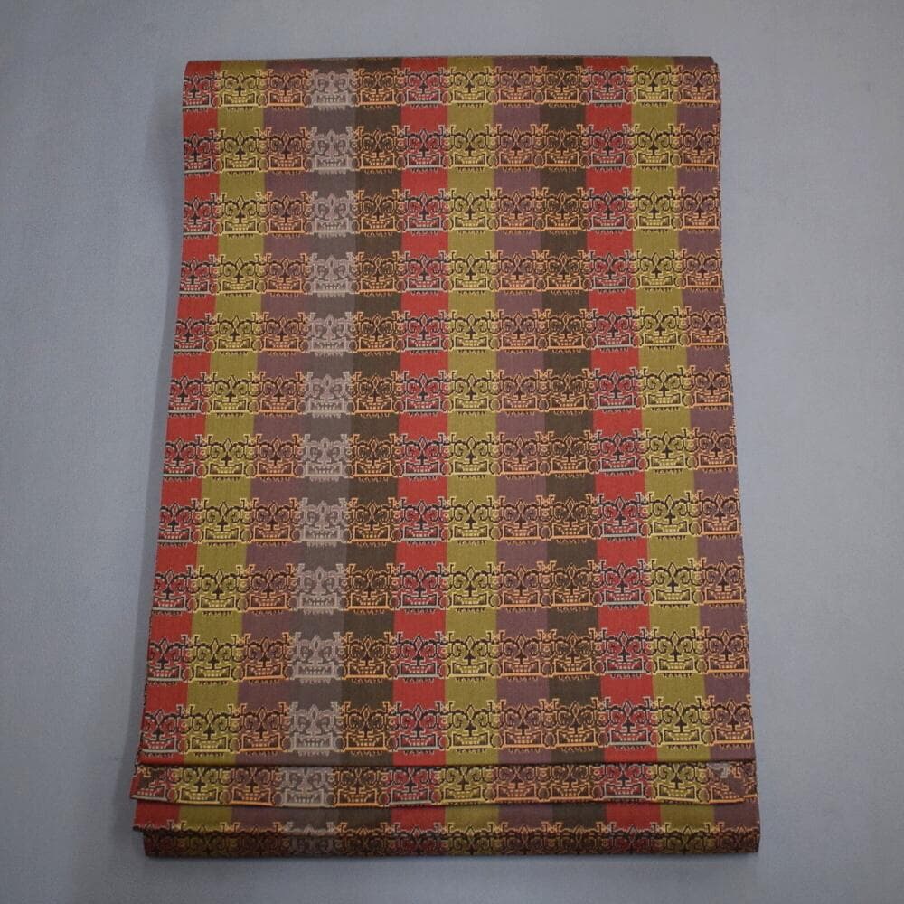 最終値下げ 1/20削除 M1111-17 龍村美術織物 名古屋帯 獅噛文長斑錦