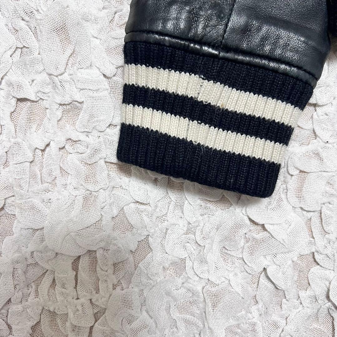 『大人気』　ヒステリックグラマー スタジャン　袖レザー　羊革　ブラック　【F】