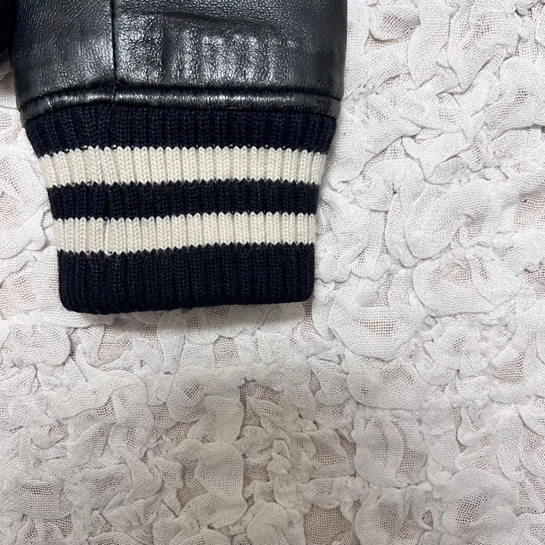 『大人気』　ヒステリックグラマー スタジャン　袖レザー　羊革　ブラック　【F】