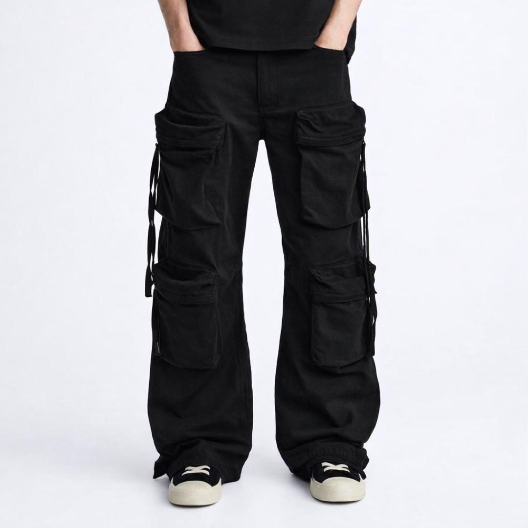 ZARA ザラ メンズ デニムカーゴポケットパンツ ルーズフィット JP30