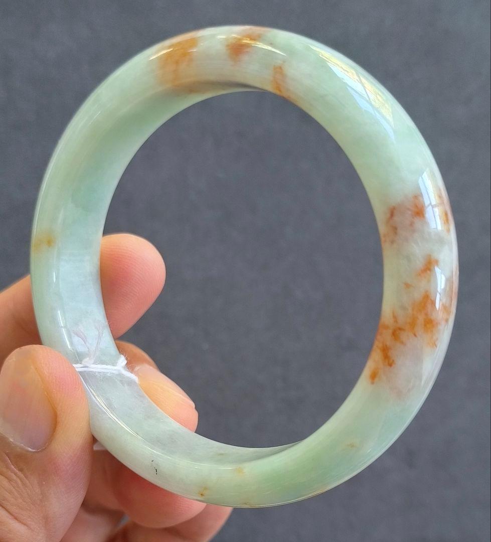 【日本鑑別書付:种水】ミャンマー産紅翡翠のバングル（内径57.5ミリ）8604