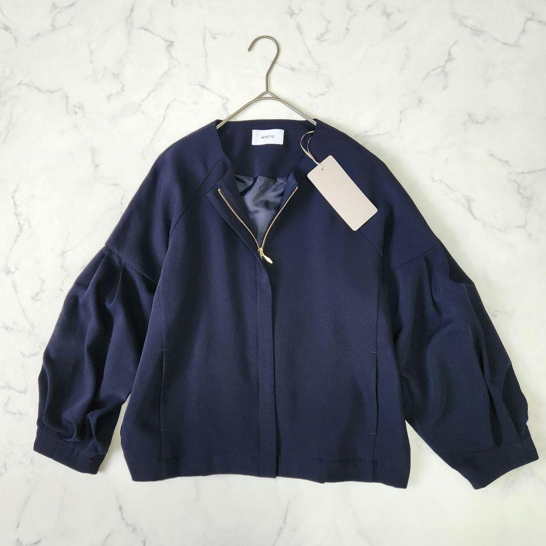 新品未使用✨ WHYTO. ホワイト ノーカラージャケット ジップアップ