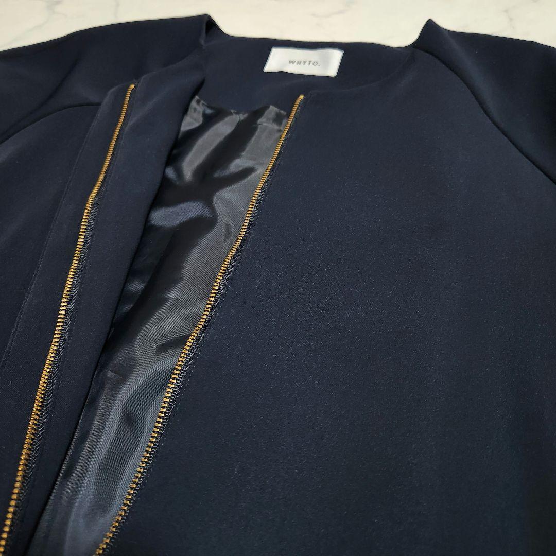 新品未使用✨ WHYTO. ホワイト ノーカラージャケット ジップアップ