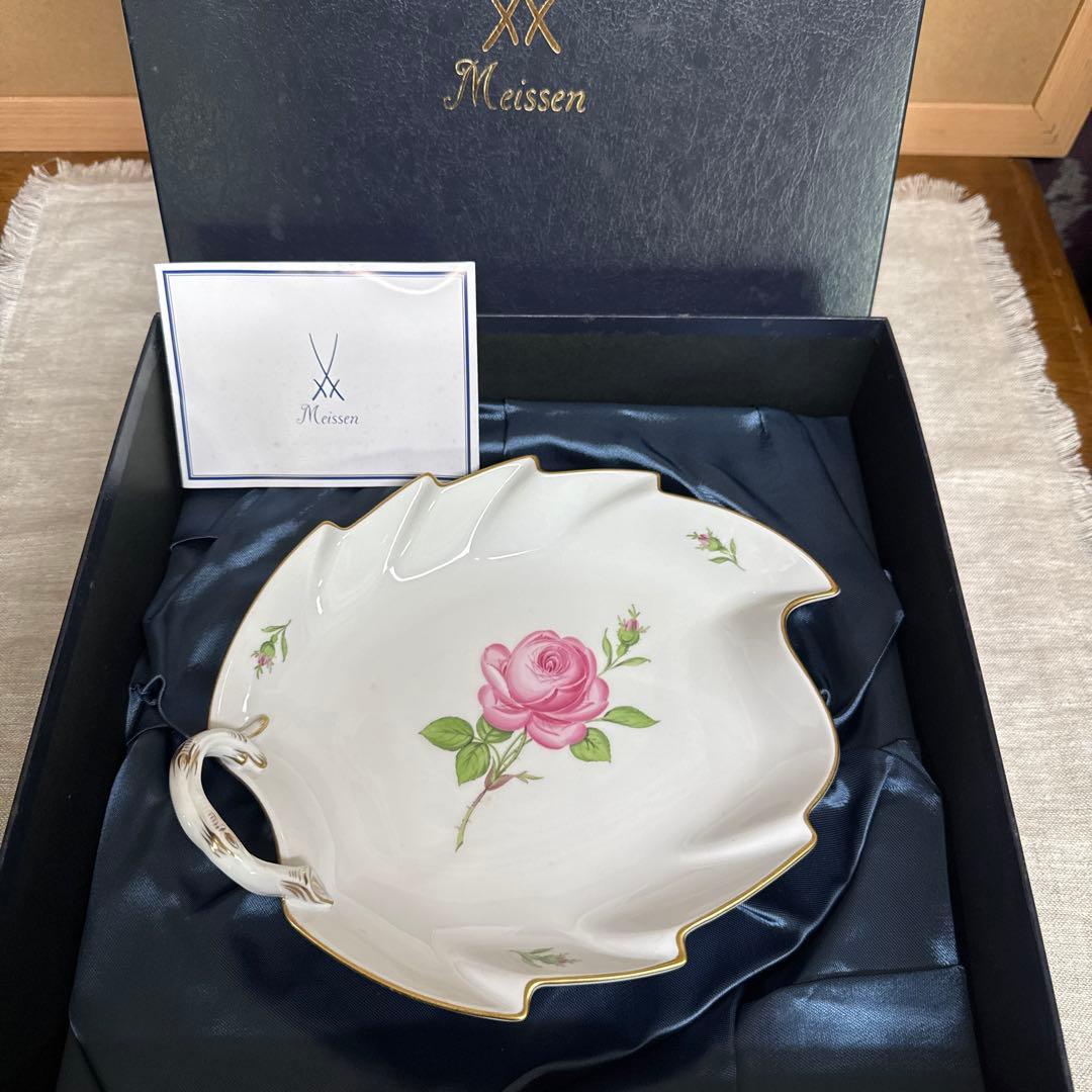 未使用　マイセン　ピンクローズ　皿