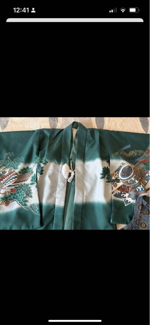 美品　七五三 袴セット　刺繍　緑色　5歳