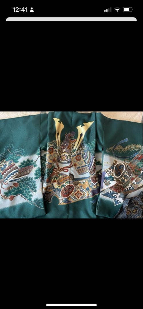 美品　七五三 袴セット　刺繍　緑色　5歳