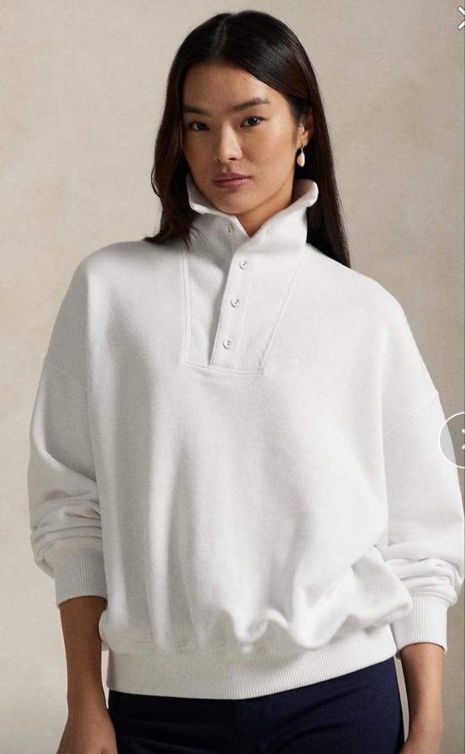 POLO RALPH LAUREN リブトリム モックネック プルオーバー　XS