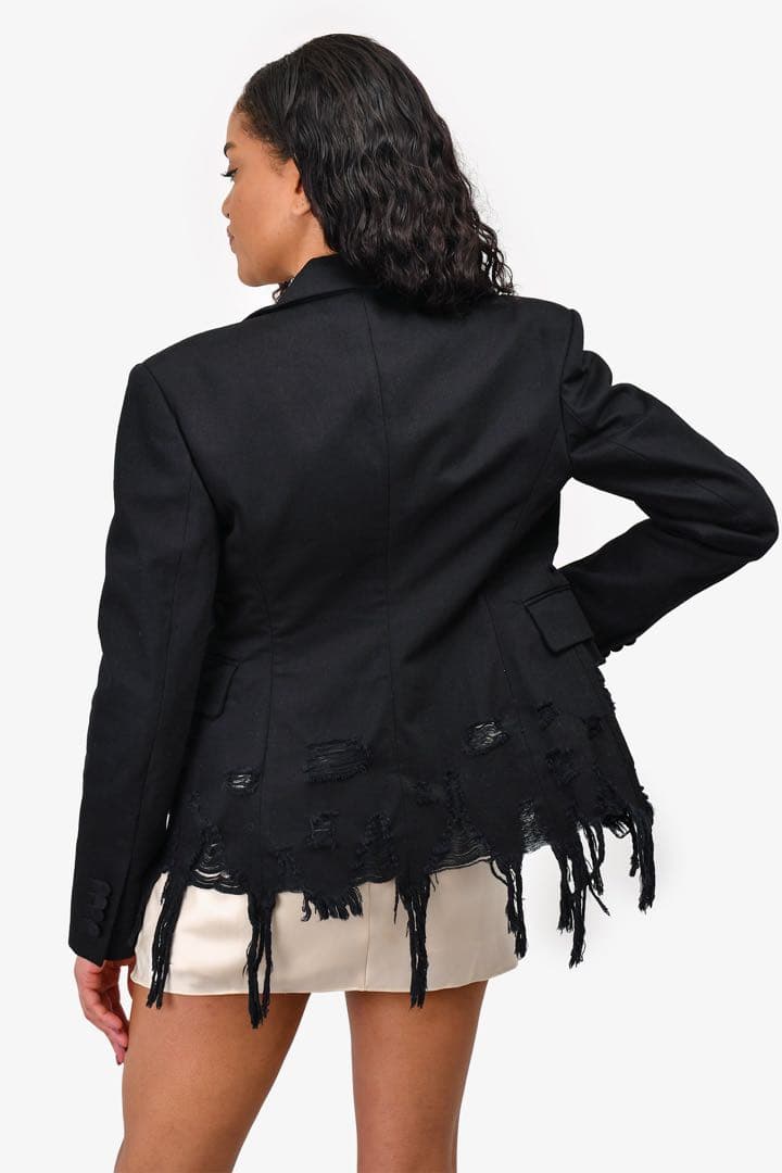 alexanderwang アレキサンダーワン フリンジテーラードジャケット 黒